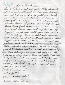 Brief von Gerda an ihre Tochter Nana aus Sicht vom kleinen Tim.